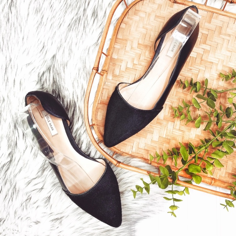 Cole Haan AMALIA calf hair pointed D’Orsay flats